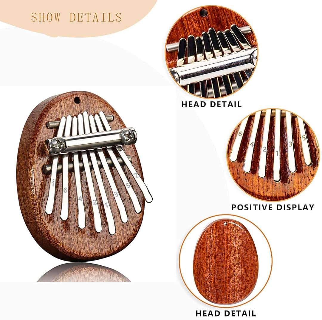 Mini kalimba 8 key thumb piano,african wood kalimba thumb piano